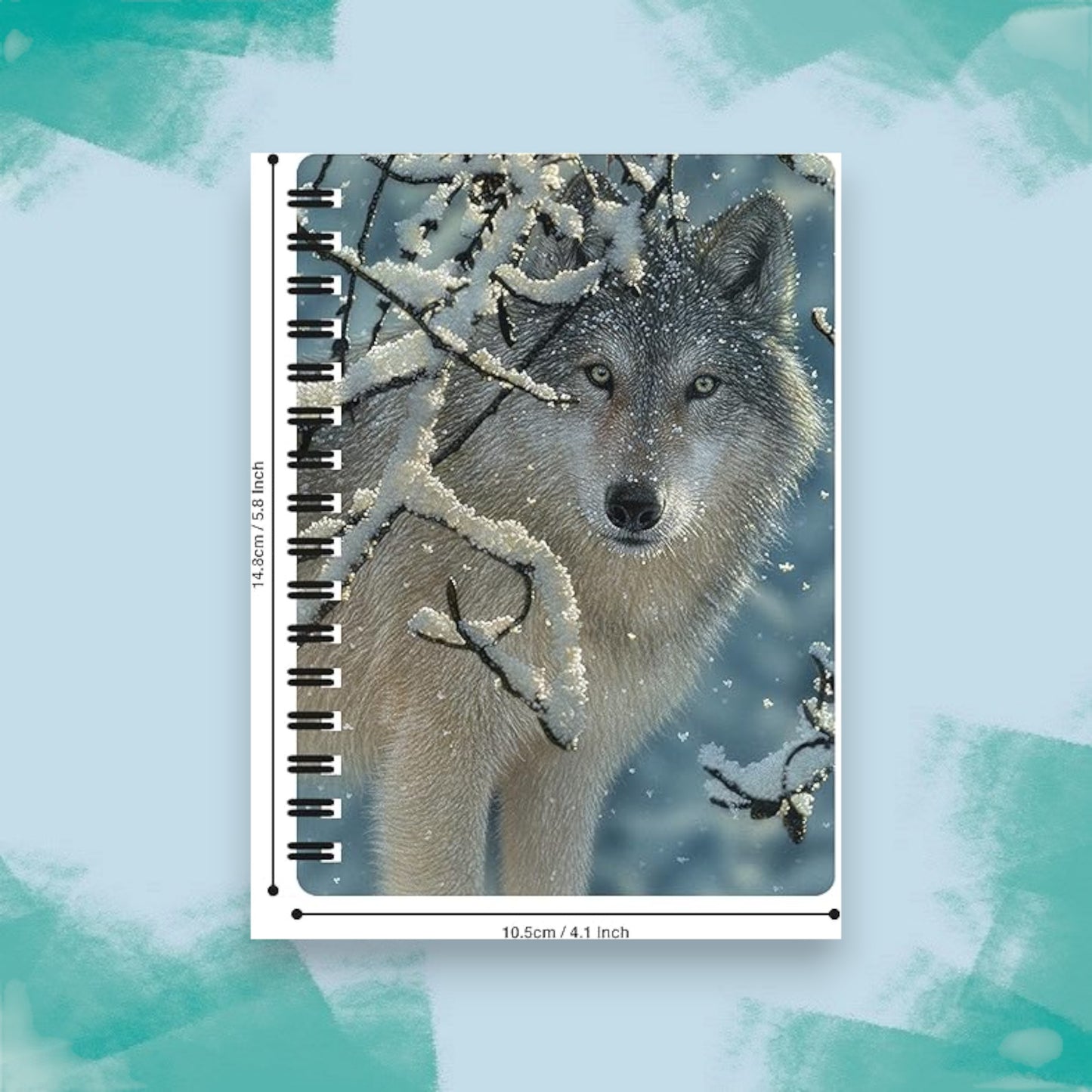 3D Snowy Wolf Notebook