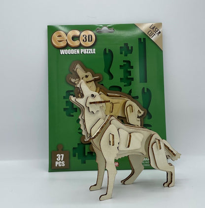 Eco 3D Wolf Wooden Puzzle