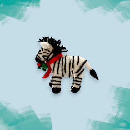 Zebra Felt Christmas Decoration
