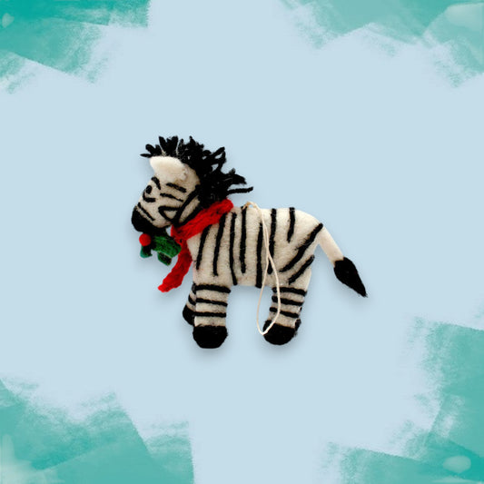 Zebra Felt Christmas Decoration