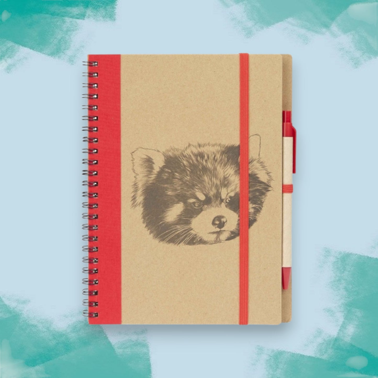 A5 Red Panda Notebook and Pen