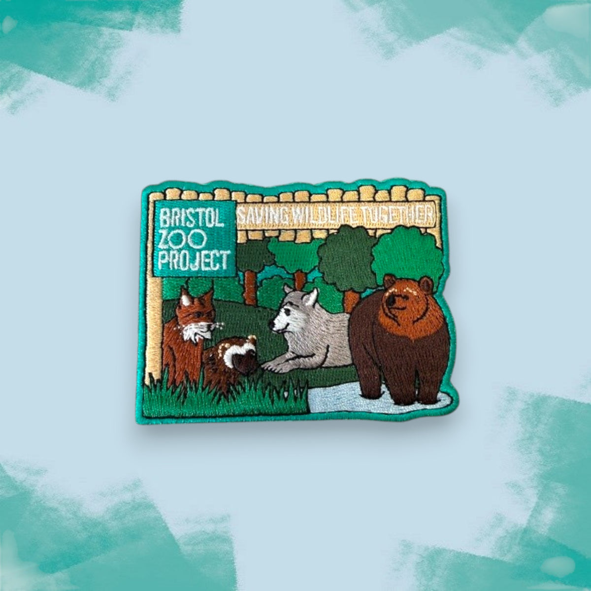 Bear Wood Iron on Patch