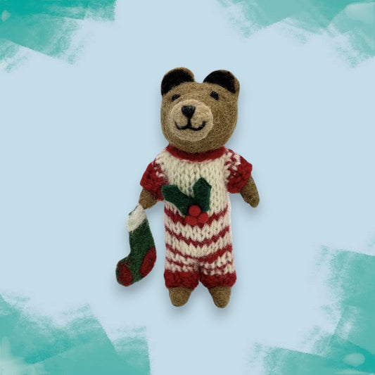Brown Bear Felt Christmas Decoration