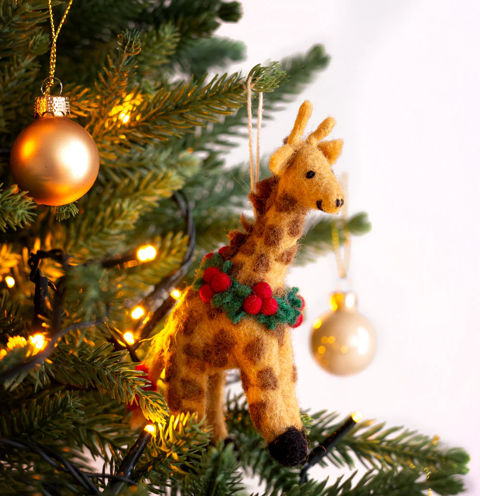 Giraffe Felt Christmas Decoration