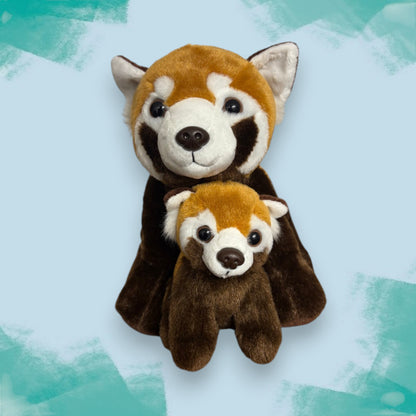 Mama and Baby Red Panda Plush