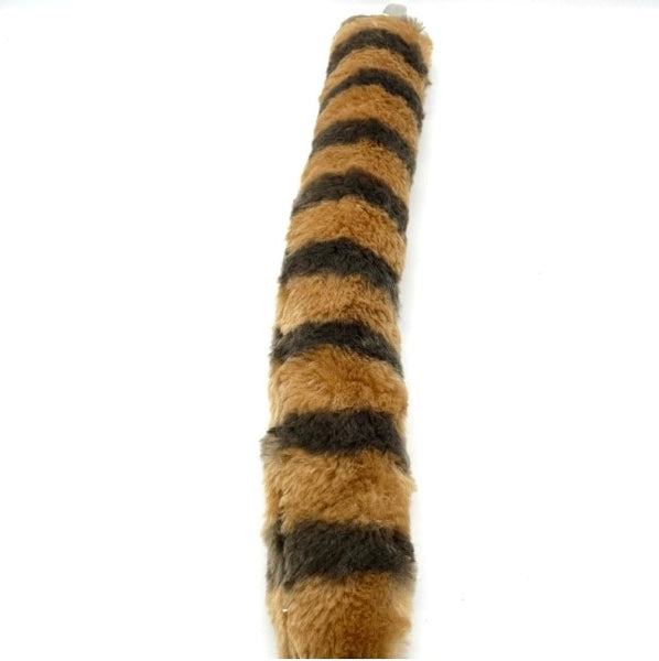 orange and brown striped furry clip-on red panda tail