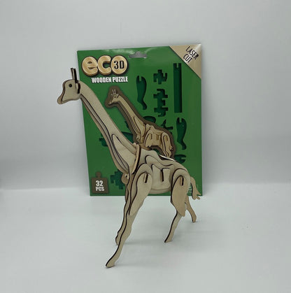 ECO 3D GIRAFFE WOODEN PUZZLE