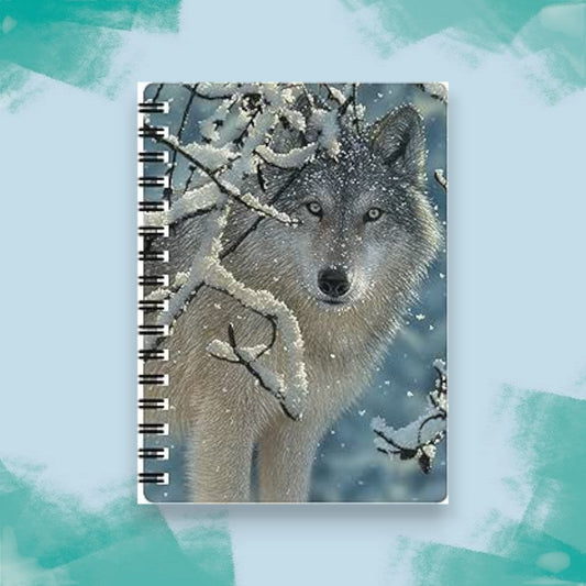 3D Snowy Wolf Notebook