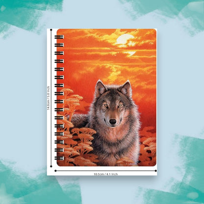 3D Wolf Notebook - Sunset