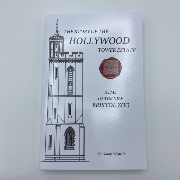 The front cover of "The Story of the Hollywood Tower Estate"  with a depiction of the folly tower which is located at the Hollywood Tower Estate.