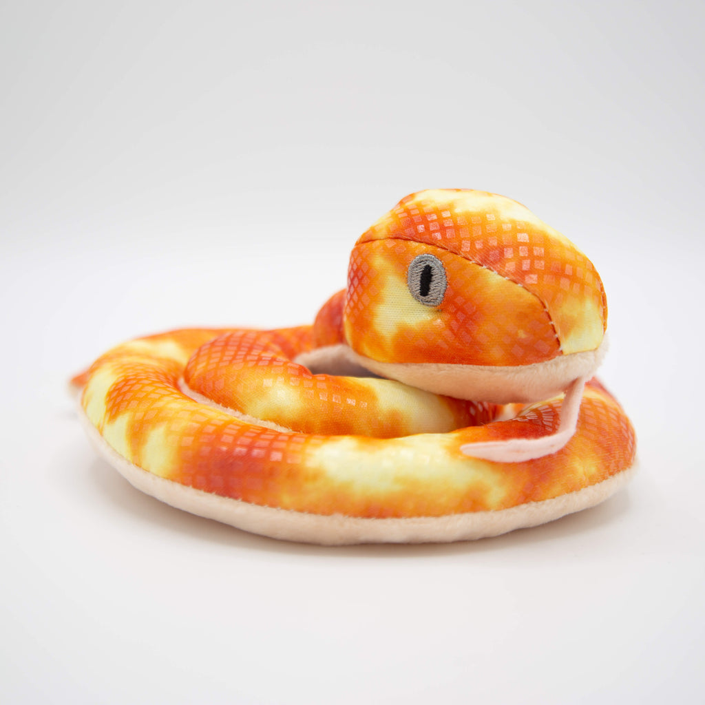 An orange mini snake eco soft toy